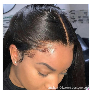 Double Drawn Burmese Cuticle Aligned Human Virgin Hair Wig Pre Plucked Full HD Closure Lace Front Glueless Wig With Elastic Band